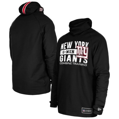 New York Giants New Era Black Functional Fandom Balaclava Helmet Stripe Tri-Blend Hoodie