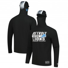 Толстовка Detroit Lions New Era Black Functional Fandom Balaclava Helmet Stripe Tri-Blend