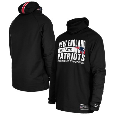 New England Patriots New Era Black Functional Fandom Balaclava Helmet Stripe Tri-Blend Hoodie