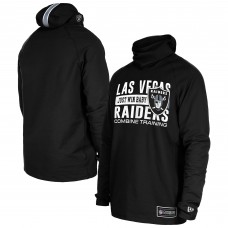 Las Vegas Raiders New Era Black Functional Fandom Balaclava Helmet Stripe Tri-Blend Hoodie