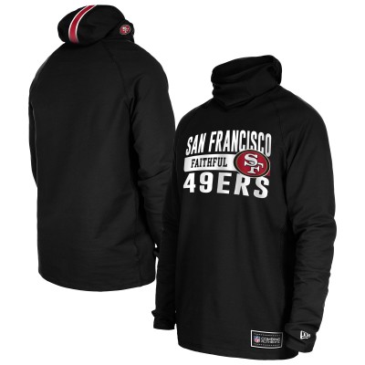 Толстовка San Francisco 49ers New Era Black Functional Fandom Balaclava Helmet Stripe Tri-Blend