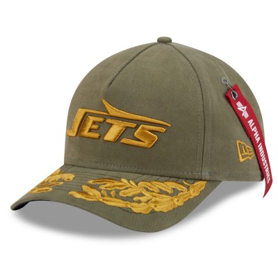 Бейсболка New York Jets New Era x Alpha Industries Olive A-Frame 9FORTY