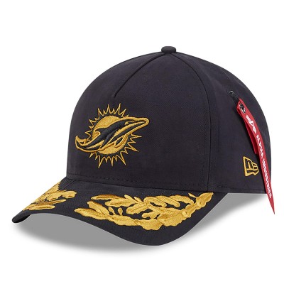 Бейсболка Miami Dolphins New Era x Alpha Industries Black A-Frame 9FORTY
