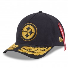 Бейсболка Pittsburgh Steelers New Era x Alpha Industries Black A-Frame 9FORTY