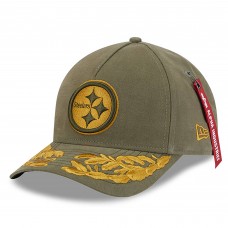 Бейсболка Pittsburgh Steelers New Era x Alpha Industries Olive A-Frame 9FORTY