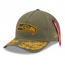 Бейсболка Seattle Seahawks New Era x Alpha Industries Olive A-Frame 9FORTY Бейсболка Seattle Seahawks New Era x Alpha Industries Olive A-Frame 9FORTY