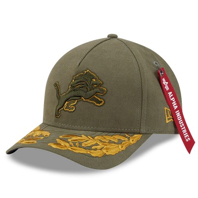 Бейсболка Detroit Lions New Era x Alpha Industries Olive A-Frame 9FORTY