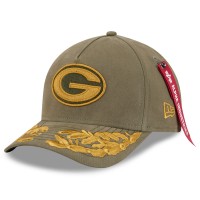 Бейсболка Green Bay Packers New Era x Alpha Industries Olive A-Frame 9FORTY