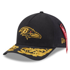 Бейсболка Baltimore Ravens New Era x Alpha Industries Black A-Frame 9FORTY