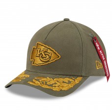 Бейсболка Kansas City Chiefs New Era x Alpha Industries Olive A-Frame 9FORTY