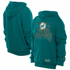 Miami Dolphins New Era Aqua Combine Authentic Local State Throwback Hoodie