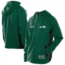 New York Jets New Era Green Combine Authentic Raglan Scuba Full-Zip Hoodie New York Jets New Era Green Combine Authentic Raglan Scuba Full-Zip Hoodie