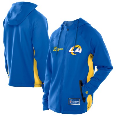 Los Angeles Rams New Era Combine Authentic Raglan Scuba Full-Zip Hoodie - Royal