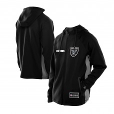 Las Vegas Raiders New Era Black Combine Authentic Raglan Scuba Full-Zip Hoodie