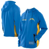 Los Angeles Chargers New Era Powder Blue Combine Authentic Raglan Scuba Full-Zip Hoodie