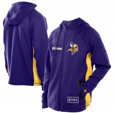 Minnesota Vikings New Era Purple Combine Authentic Raglan Scuba Full-Zip Hoodie