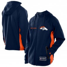 Толстовка на молнии Denver Broncos New Era Navy Combine Authentic Raglan Scuba