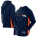 Толстовка на молнии Denver Broncos New Era Navy Combine Authentic Raglan Scuba