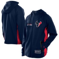 Толстовка на молнии Houston Texans New Era Navy Combine Authentic Raglan Scuba