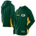 Толстовка на молнии Green Bay Packers New Era Green Combine Authentic Raglan Scuba