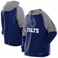 Indianapolis Colts New Era Royal Combine Authentic Color Block Raglan Pullover Hoodie