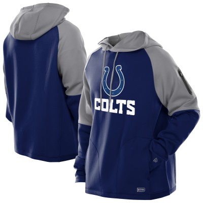Indianapolis Colts New Era Royal Combine Authentic Color Block Raglan Pullover Hoodie