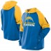 Los Angeles Chargers New Era Powder Blue Combine Authentic Color Block Raglan Pullover Hoodie