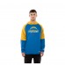 Los Angeles Chargers New Era Powder Blue Combine Authentic Color Block Raglan Pullover Hoodie