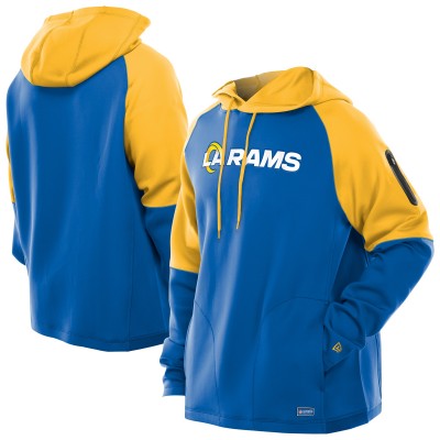 Los Angeles Rams New Era Combine Authentic Color Block Raglan Pullover Hoodie - Royal