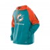Miami Dolphins New Era Aqua Combine Authentic Color Block Raglan Pullover Hoodie