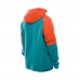 Miami Dolphins New Era Aqua Combine Authentic Color Block Raglan Pullover Hoodie