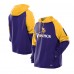 Minnesota Vikings New Era Purple Combine Authentic Color Block Raglan Pullover Hoodie