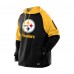 Pittsburgh Steelers New Era Black Combine Authentic Color Block Raglan Pullover Hoodie