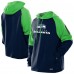 Seattle Seahawks New Era College Navy Combine Authentic Color Block Raglan Pullover Hoodie