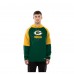 Толстовка Green Bay Packers New Era Green Combine Authentic Color Block Raglan