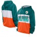 Miami Dolphins New Era Aqua Ripstop Quarter-Zip Hooded Windbreaker