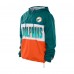 Miami Dolphins New Era Aqua Ripstop Quarter-Zip Hooded Windbreaker