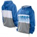 Detroit Lions New Era Blue Ripstop Quarter-Zip Hooded Windbreaker