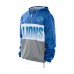 Detroit Lions New Era Blue Ripstop Quarter-Zip Hooded Windbreaker