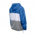 Detroit Lions New Era Blue Ripstop Quarter-Zip Hooded Windbreaker