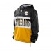 Pittsburgh Steelers New Era Black Ripstop Quarter-Zip Hooded Windbreaker