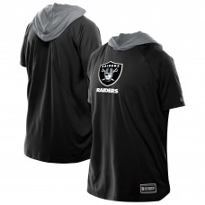 Las Vegas Raiders New Era Black Combine Authentic Hooded Raglan Short-Sleeve T-Shirt