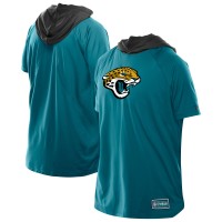 Jacksonville Jaguars New Era Teal Combine Authentic Hooded Raglan Short-Sleeve T-Shirt