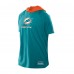Miami Dolphins New Era Aqua Combine Authentic Hooded Raglan Short-Sleeve T-Shirt