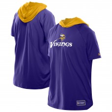Minnesota Vikings New Era Purple Combine Authentic Hooded Raglan Short-Sleeve T-Shirt