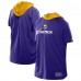 Minnesota Vikings New Era Purple Combine Authentic Hooded Raglan Short-Sleeve T-Shirt
