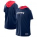 New England Patriots New Era Navy Combine Authentic Hooded Raglan Short-Sleeve T-Shirt