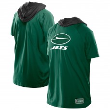New York Jets New Era Green Combine Authentic Hooded Raglan Short-Sleeve T-Shirt New York Jets New Era Green Combine Authentic Hooded Raglan Short-Sleeve T-Shirt