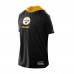 Pittsburgh Steelers New Era Black Combine Authentic Hooded Raglan Short-Sleeve T-Shirt