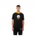 Pittsburgh Steelers New Era Black Combine Authentic Hooded Raglan Short-Sleeve T-Shirt